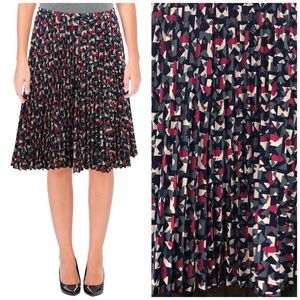 LAUREN RALPH LAUREN GEO-PRINT A-LINE PLEATED SKIRT